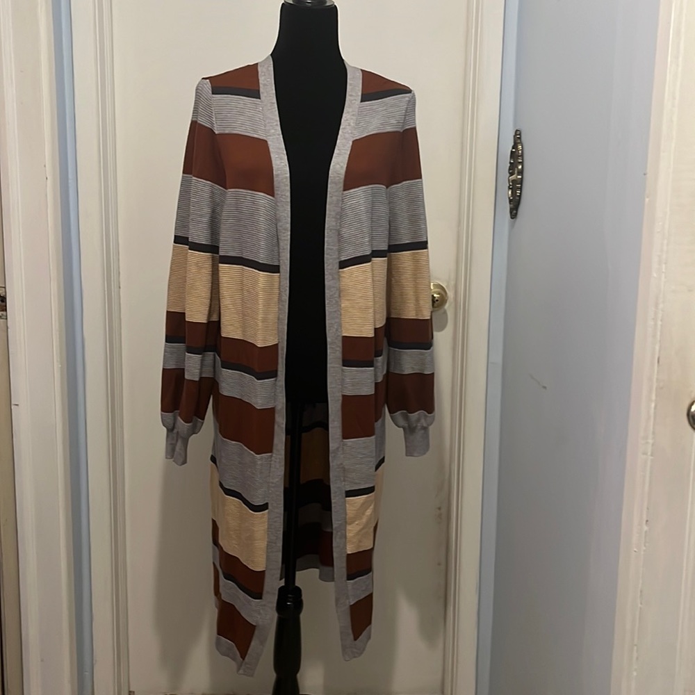 NWT Striped Long Sleeve Cardigan Duster